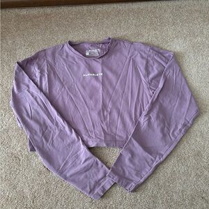 Alphalete Purple Long Sleeve Crop Top